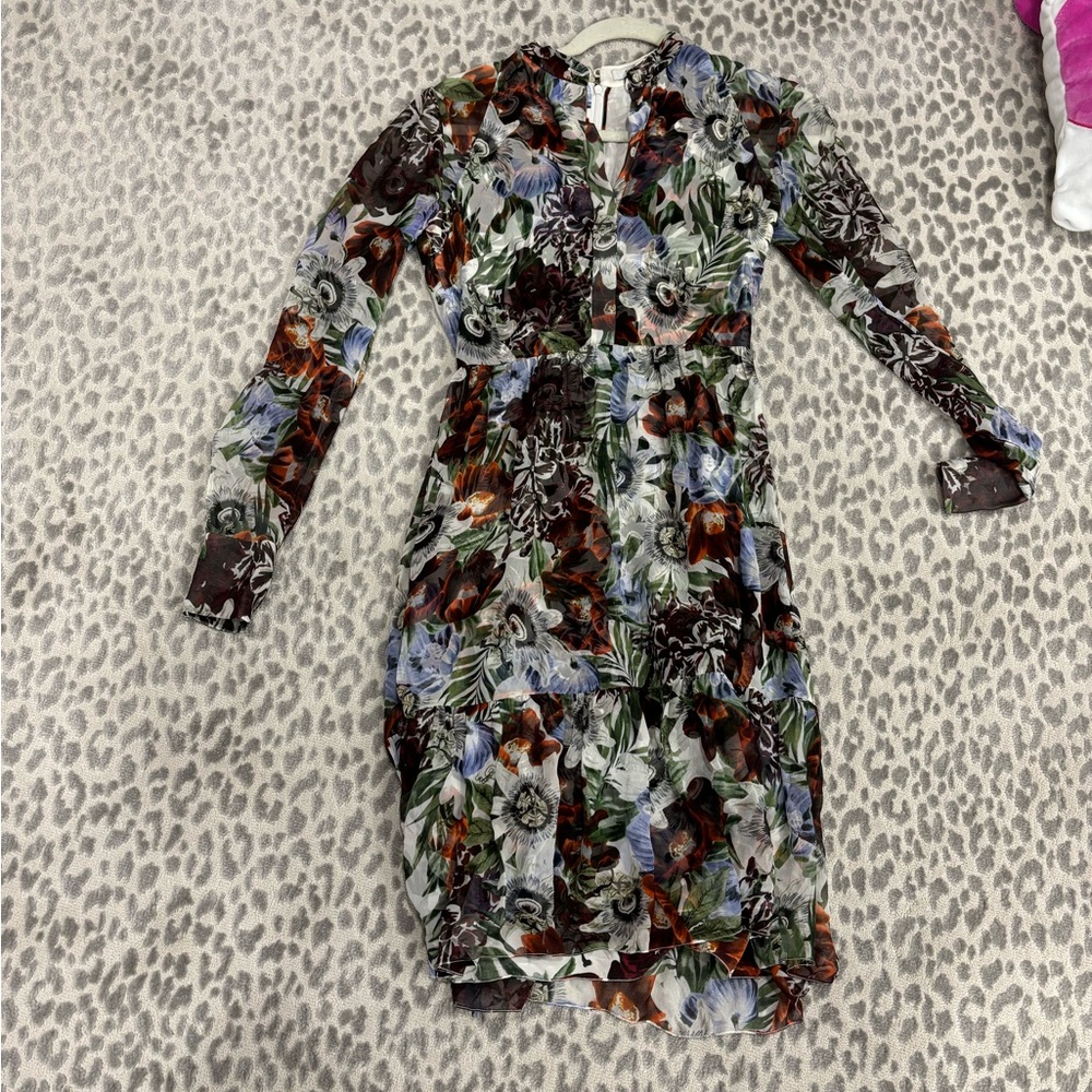 Erdem devika dress. Button down. Floral. Knee length. Size 2. Great condition.